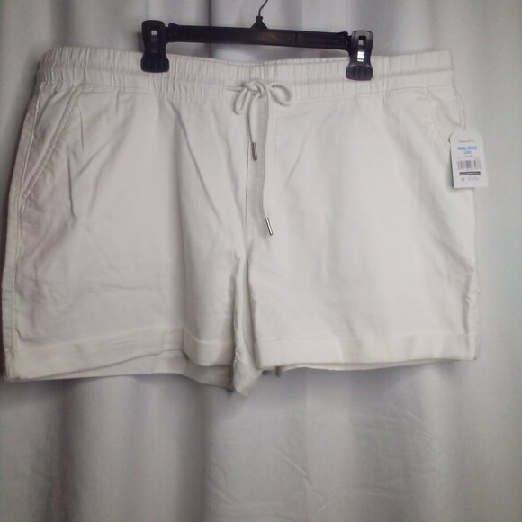 Time And Tru Shorts Women XXL 20 Relaxed Fit Cuff Hem White - Picture 15 of 15